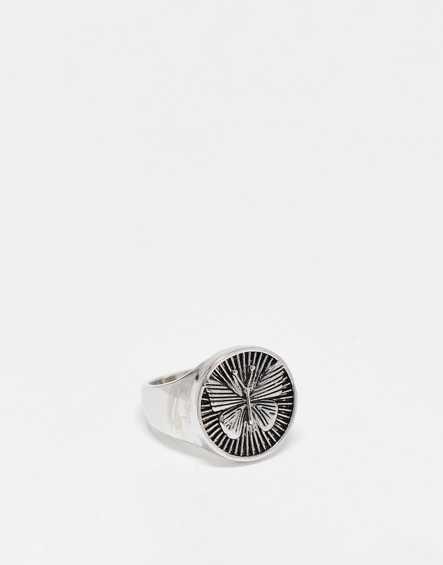 Faded Future boho butterfly ring in silver