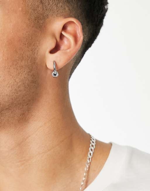 Faded Future bolt hoop earrings in silver