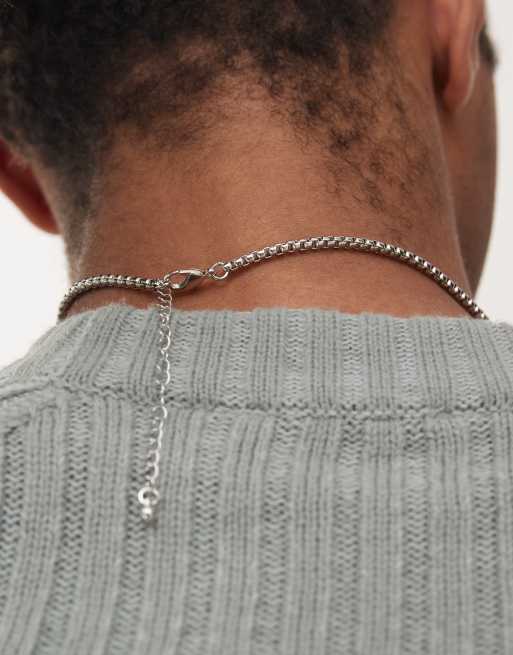 Faded Future box chain necklace in silver | ASOS
