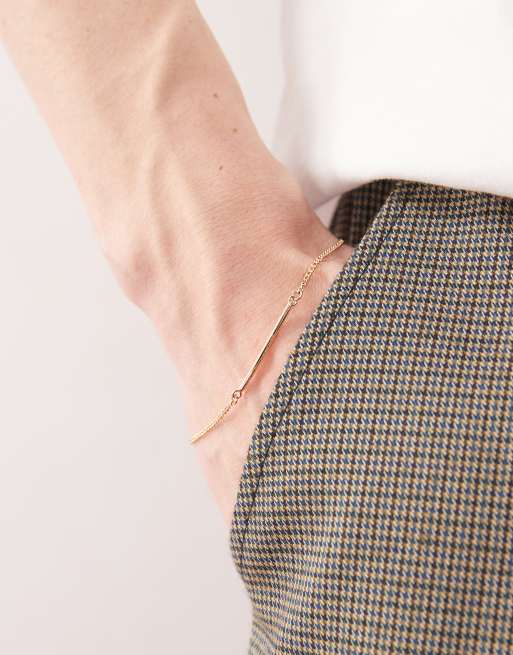 Faded Future - Bracciale a catena barbazzale con barretta color oro