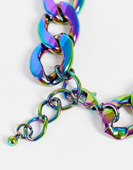 Faded Future - Bracciale a catena spessa con maglie iridescenti, 3 di 4