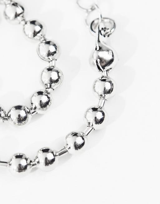Faded Future - Bracciale con catenella a sfere color argento, 2 di 4