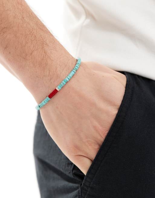 Faded Future - Bracciale da festival con perline in pietra naturale multicolore