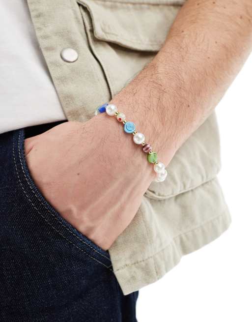 Faded Future - Bracelet élastique à perles variées - Multicolore