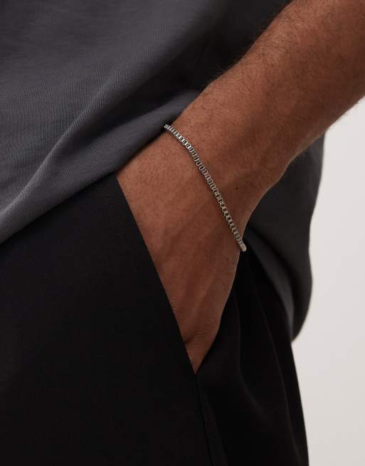 Faded Future – Bransoletka z cienkiego łańcuszka w kolorze srebrnym z pudełkowymi ogniwami