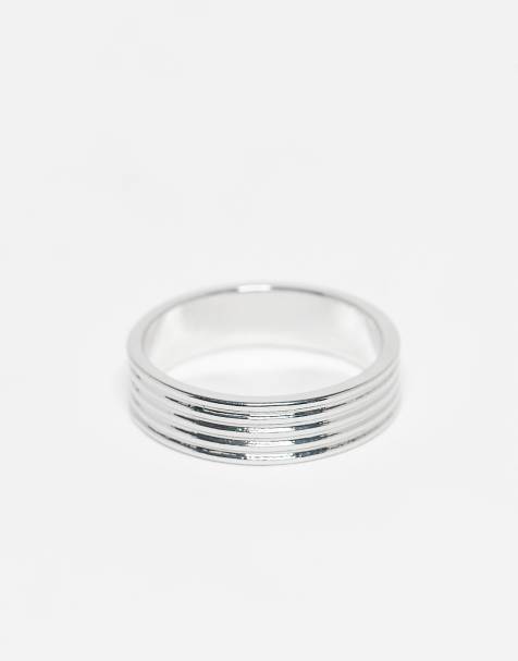 Faded Future - Brede geribbelde ring in zilver - view 1