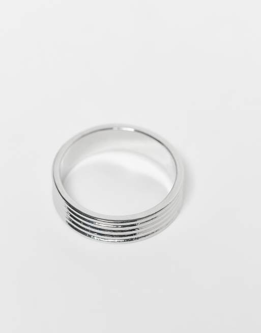 Faded Future - Brede geribbelde ring in zilver, 3 van 3