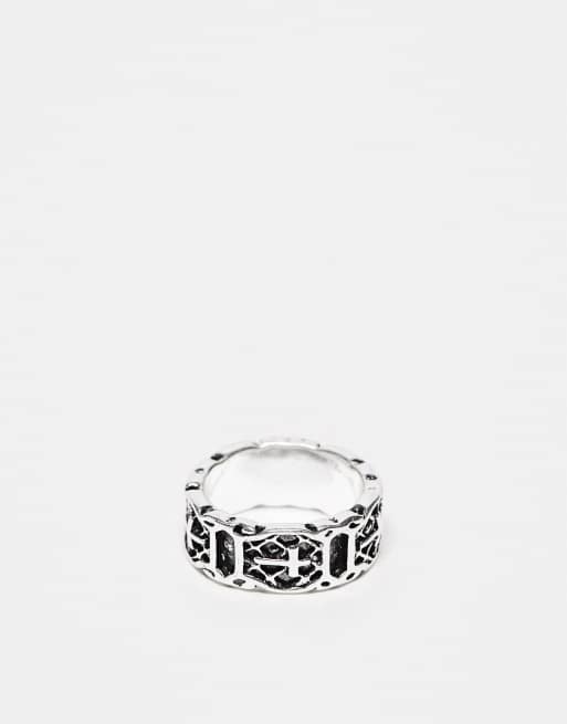 Faded Future - Brede ring met kruisje in zilver