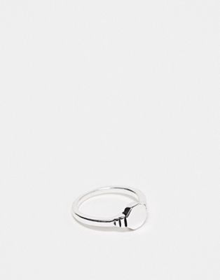 Faded Future burnished mini signet ring in silver - ASOS Price Checker