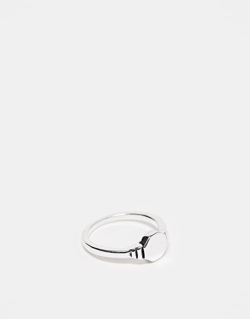 Faded Future burnished mini signet ring in silver