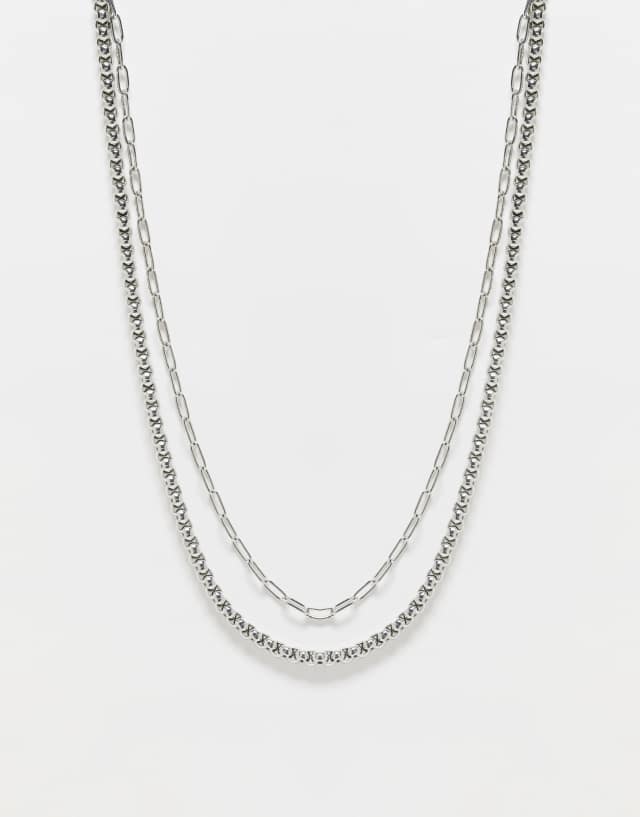 Faded Future chain combination necklace in silver