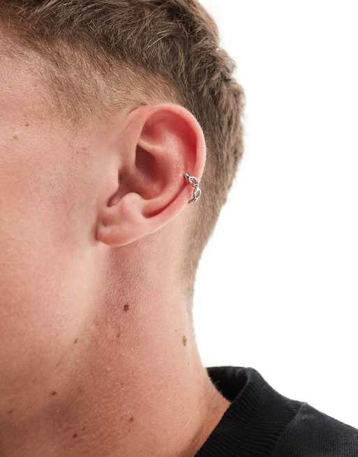 ASOS Full Ear Cuff With Spikes in Metallic for Men