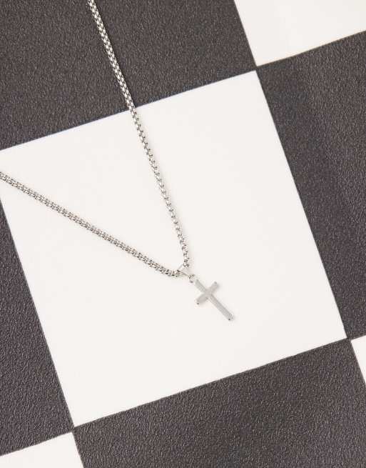 Faded Future chain necklace with cross pendant in silver, 2 of 3
