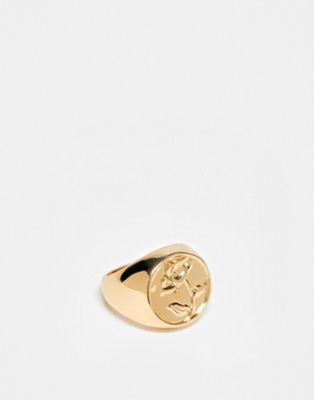 Faded Future rose signet ring in gold - ASOS Price Checker