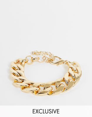 Faded Future chunky chain bracelet in gold - ASOS Price Checker