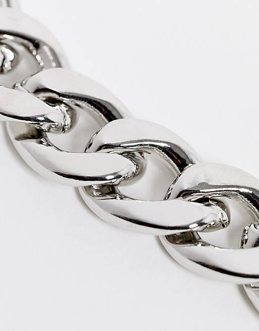 Men Faded Future chunky chain bracelet in silver 