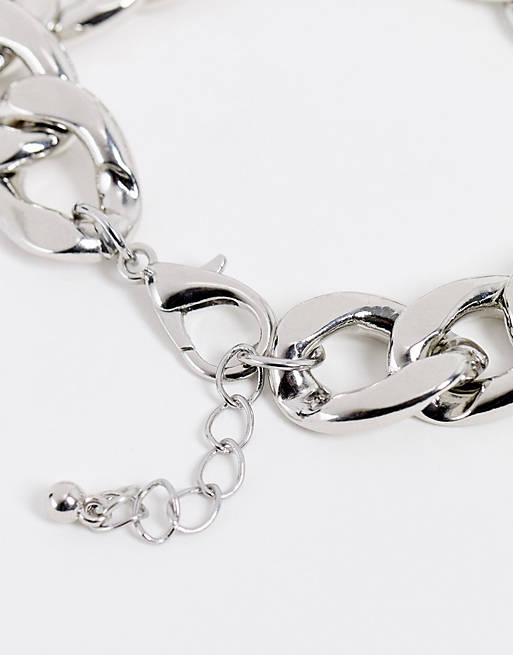 Men Faded Future chunky chain bracelet in silver 
