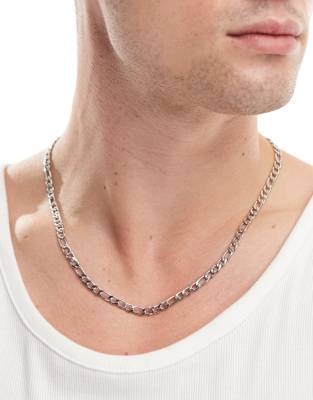 chunky figaro chain necklace in silver