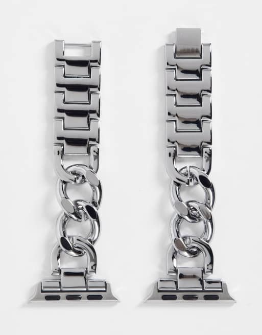 Faded Future - Cinturino per smart watch a catena color argento