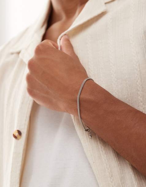 Faded Future classic thin chain bracelet in silver - view 1