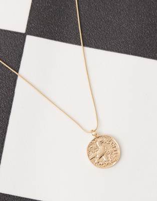 Faded Future Coin Pendant Necklace In Gold