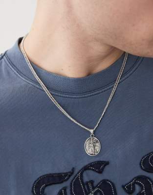 coin pendant necklace in silver