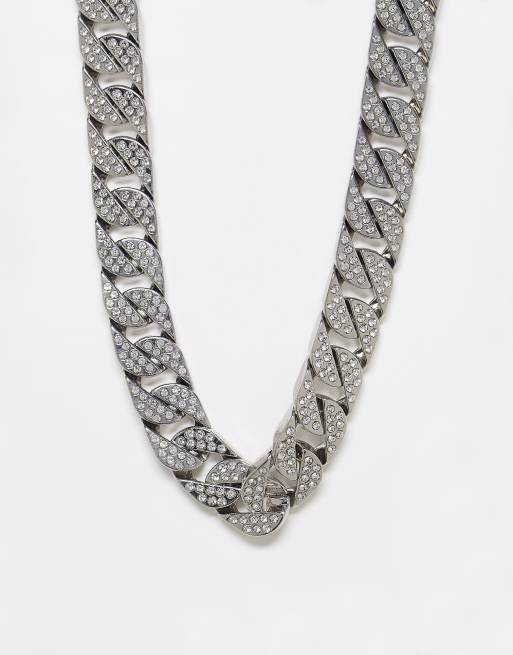 Faded Future - Collana a catenina color argento effetto ghiaccio