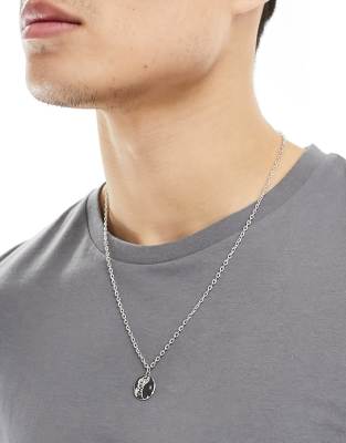 Elli Collana Ciondolo Placchetta Martellato in Argento Sterling