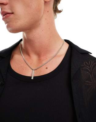 Faded Future - Collana color argento con barretta