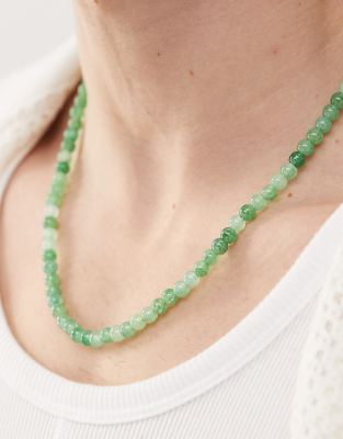 Collana di perline di prehnite verde in vendita su