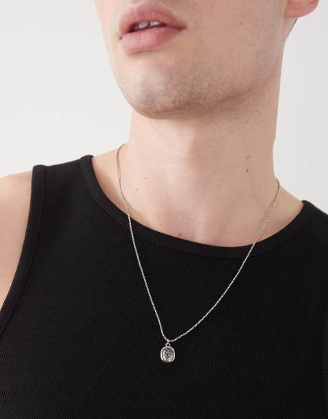 Faded Future - Collana in catenina color argento con pendente a forma di moneta con incisione - view 1