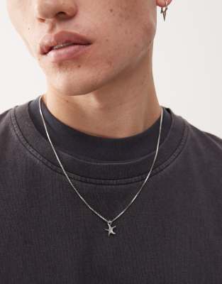 Faded Future - Collier à maillons carrés et pendentif étoile de mer - Argenté