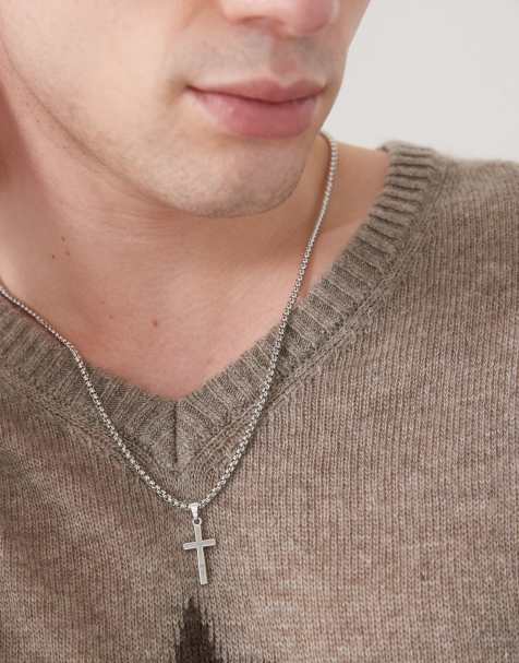 Faded Future - Collier chaîne à pendentif croix - Argenté - view 1
