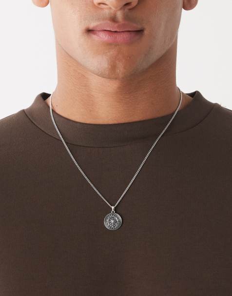 Faded Future compas pendant necklace in silver - view 1