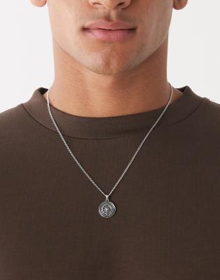 Faded Future Compass Pendant Necklace In Silver