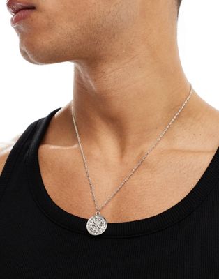 Faded Future compass pendant necklace in silver