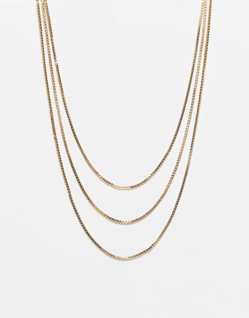 Faded Future - Confezione da 3 collane a catena color oro