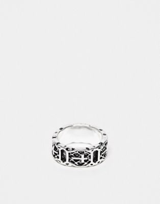Faded Future cross band ring in silver
