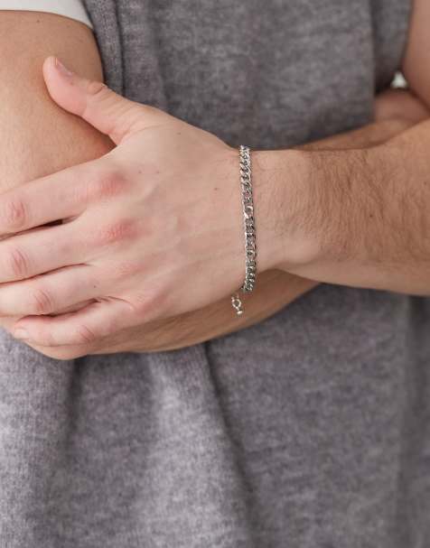 Faded Future curb chain bracelet in silver - view 1