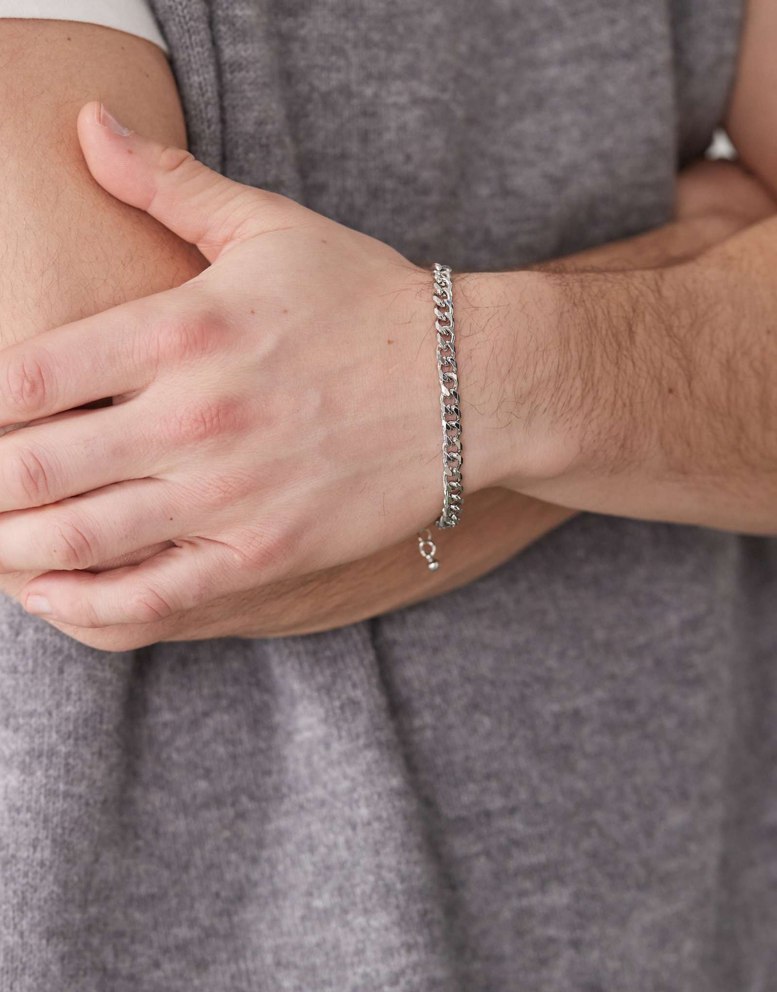 Выцветший браслет-цепочка Future curb из серебра