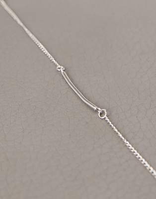 Shop Faded Future Curb Chain Bracelet With Bar In Silver