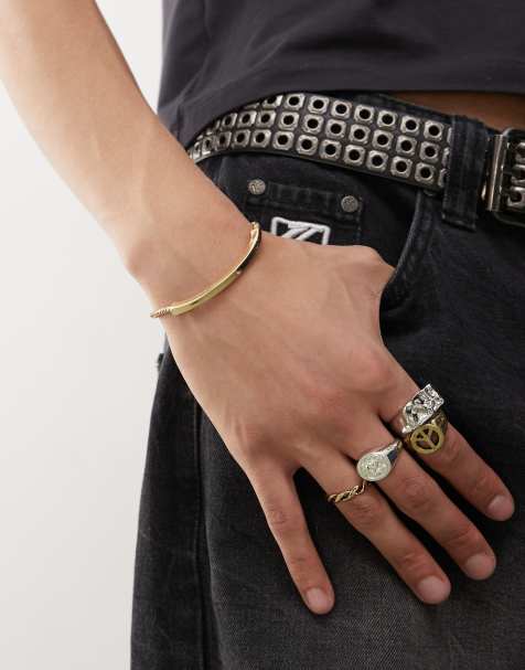Faded Future curved ID bracelet in gold - view 1