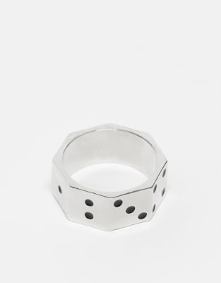 FADED FUTURE Faded Future dice pattern ring in silver