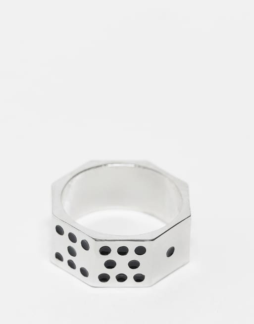 Faded Future dice pattern ring in silver, 3 of 3