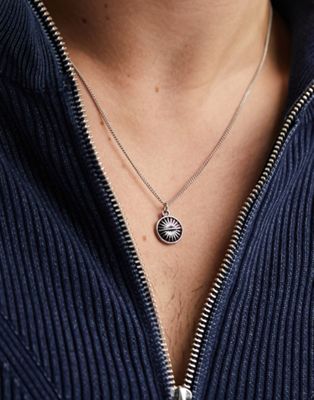 Faded Future disc pendant necklace in silver - ASOS Price Checker
