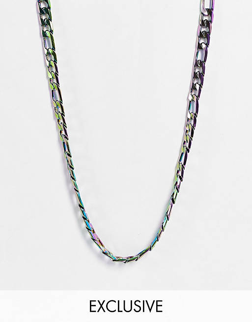 Jewellery Faded Future figaro neck chain in iridescent 