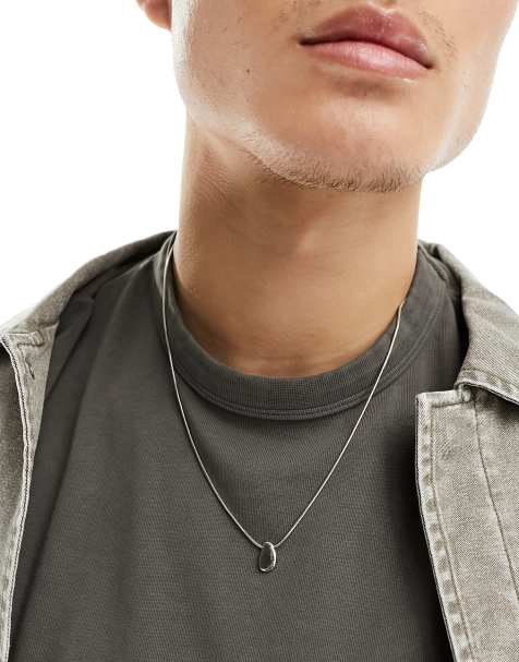 Mens silver chains hot sale and pendants