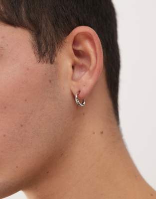 FADED FUTURE Faded Future flat 15mm hoop earrings in silver