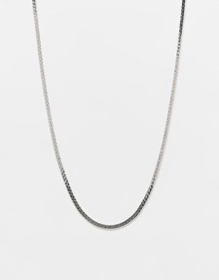 FADED FUTURE Faded Future flat curb chain necklace in silver