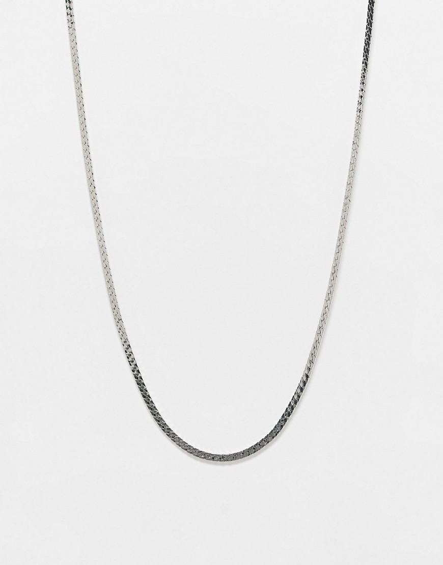 Faded Future flat curb chain necklace in silver